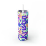 Cannabis Personalized Skinny Steel Tumbler with Straw, 20oz Cannabis Personalized Skinny Steel Tumbler with Straw, 20oz