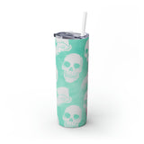 Skulls Personalized Skinny Steel Tumbler with Straw, 20oz Skulls Personalized Skinny Steel Tumbler with Straw, 20oz