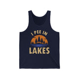 Basic Tank Top - Unisex - I Pee In Lakes Retro Sun Basic Tank Top - Unisex - I Pee In Lakes Retro Sun