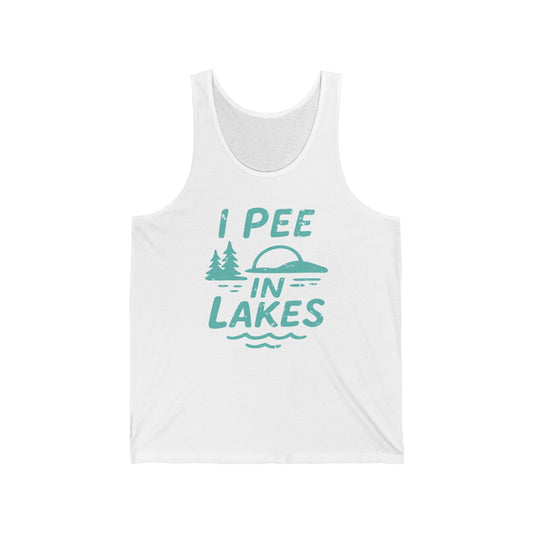 Basic Tank Top - Unisex - I Pee In Lakes Retro