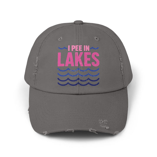 Distressed Cap - I Pee In Lakes Pink