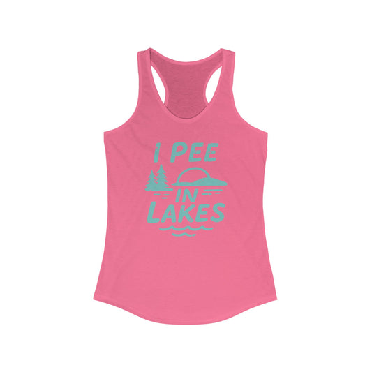 Basic Racerback Tank Top - Women's - I Pee In Lakes Retro