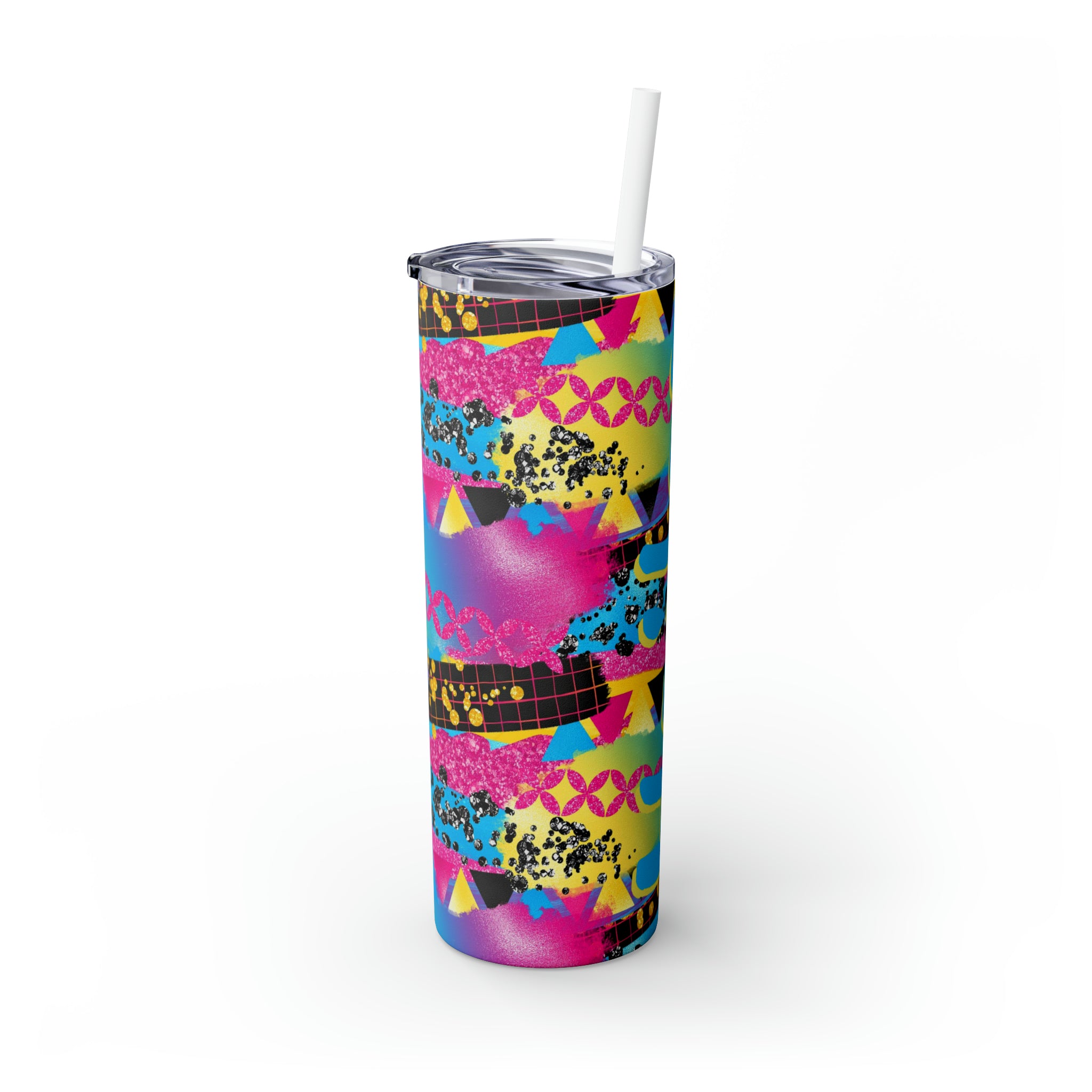 90's Personalized Skinny Steel Tumbler with Straw, 20oz 90's Personalized Skinny Steel Tumbler with Straw, 20oz