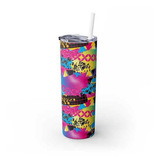 90's Personalized Skinny Steel Tumbler with Straw, 20oz