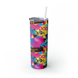 90's Personalized Skinny Steel Tumbler with Straw, 20oz 90's Personalized Skinny Steel Tumbler with Straw, 20oz
