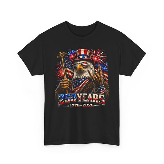 Bald Eagle Flag Fireworks 250th Anniversary Patriotic Grunge Basic T-Shirt - Unisex