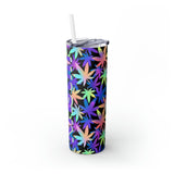 Cannabis Personalized Skinny Steel Tumbler with Straw, 20oz Cannabis Personalized Skinny Steel Tumbler with Straw, 20oz
