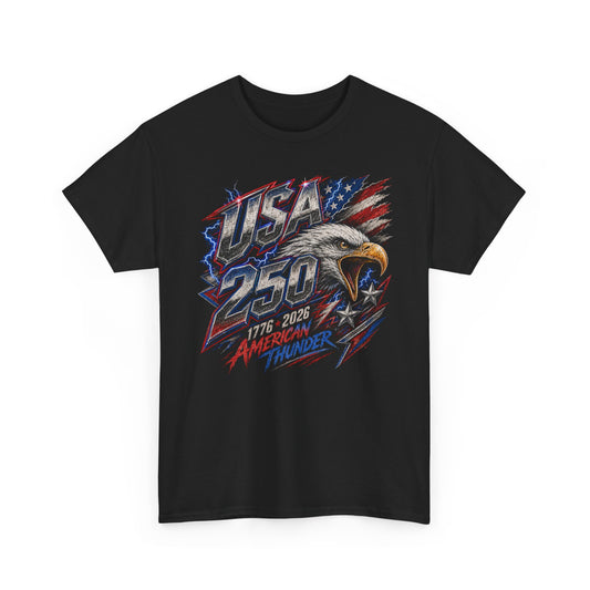 Screaming Eagle USA 250 American Thunder Grunge Patriotic Basic T-Shirt - Unisex