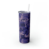 Purple Camouflage Personalized Skinny Steel Tumbler with Straw, 20oz Purple Camouflage Personalized Skinny Steel Tumbler with Straw, 20oz