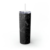 Black Marble Personalized Skinny Steel Tumbler with Straw, 20oz Black Marble Personalized Skinny Steel Tumbler with Straw, 20oz