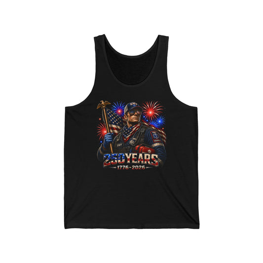 EMT Responder Flag Fireworks 250th Anniversary Patriotic Grunge Basic Tank Top - Unisex