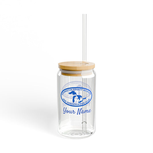 LCWCC Lakes Logo Sipper Glass with Straw - 16oz