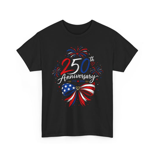 Ribbon Bow 250th Anniversary 1776 2026 Patriotic Americana USA 250 Basic T-Shirt - Unisex