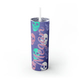 Skulls Personalized Skinny Steel Tumbler with Straw, 20oz Skulls Personalized Skinny Steel Tumbler with Straw, 20oz