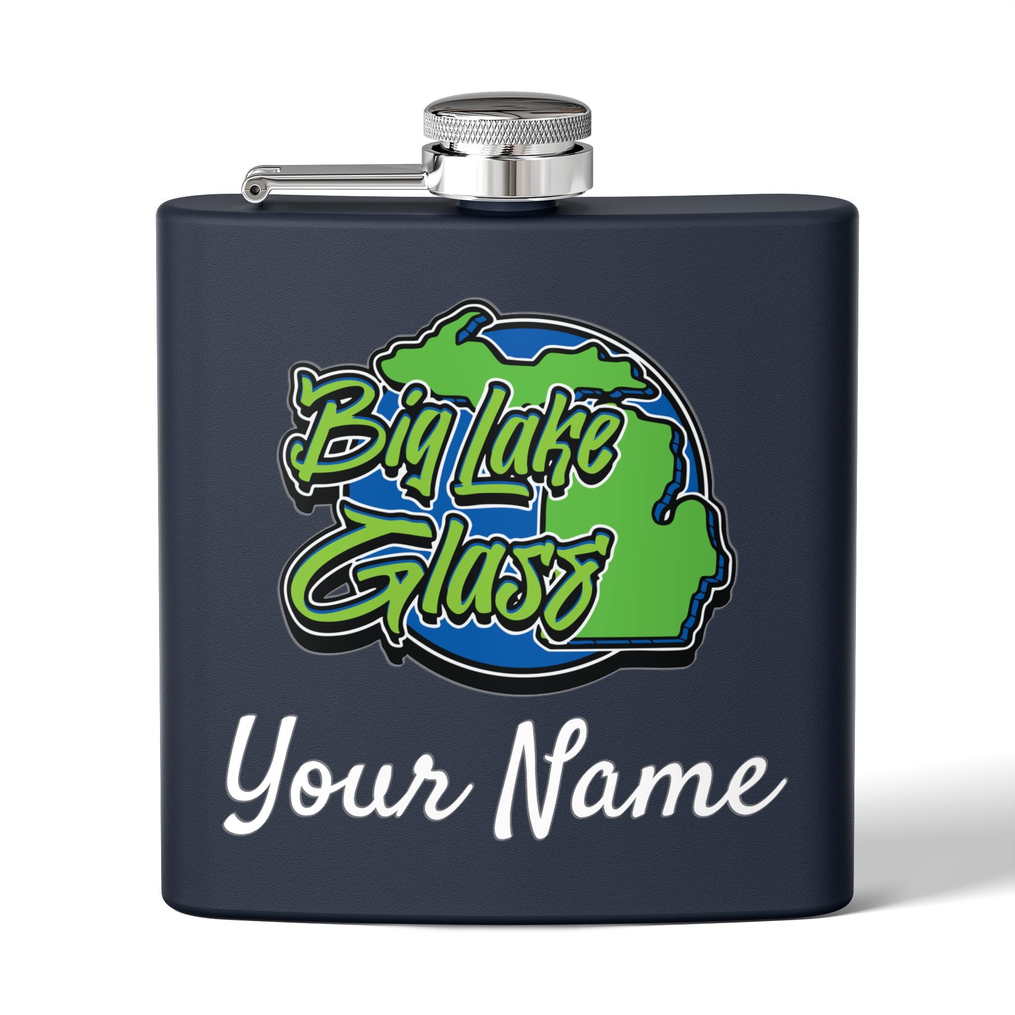 Flask - 6oz - Big Lake Glass Flask - 6oz - Big Lake Glass