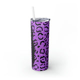 Leopard Personalized Skinny Steel Tumbler with Straw, 20oz Leopard Personalized Skinny Steel Tumbler with Straw, 20oz
