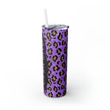Leopard Personalized Skinny Steel Tumbler with Straw, 20oz Leopard Personalized Skinny Steel Tumbler with Straw, 20oz