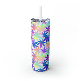 Cannabis Personalized Skinny Steel Tumbler with Straw, 20oz Cannabis Personalized Skinny Steel Tumbler with Straw, 20oz