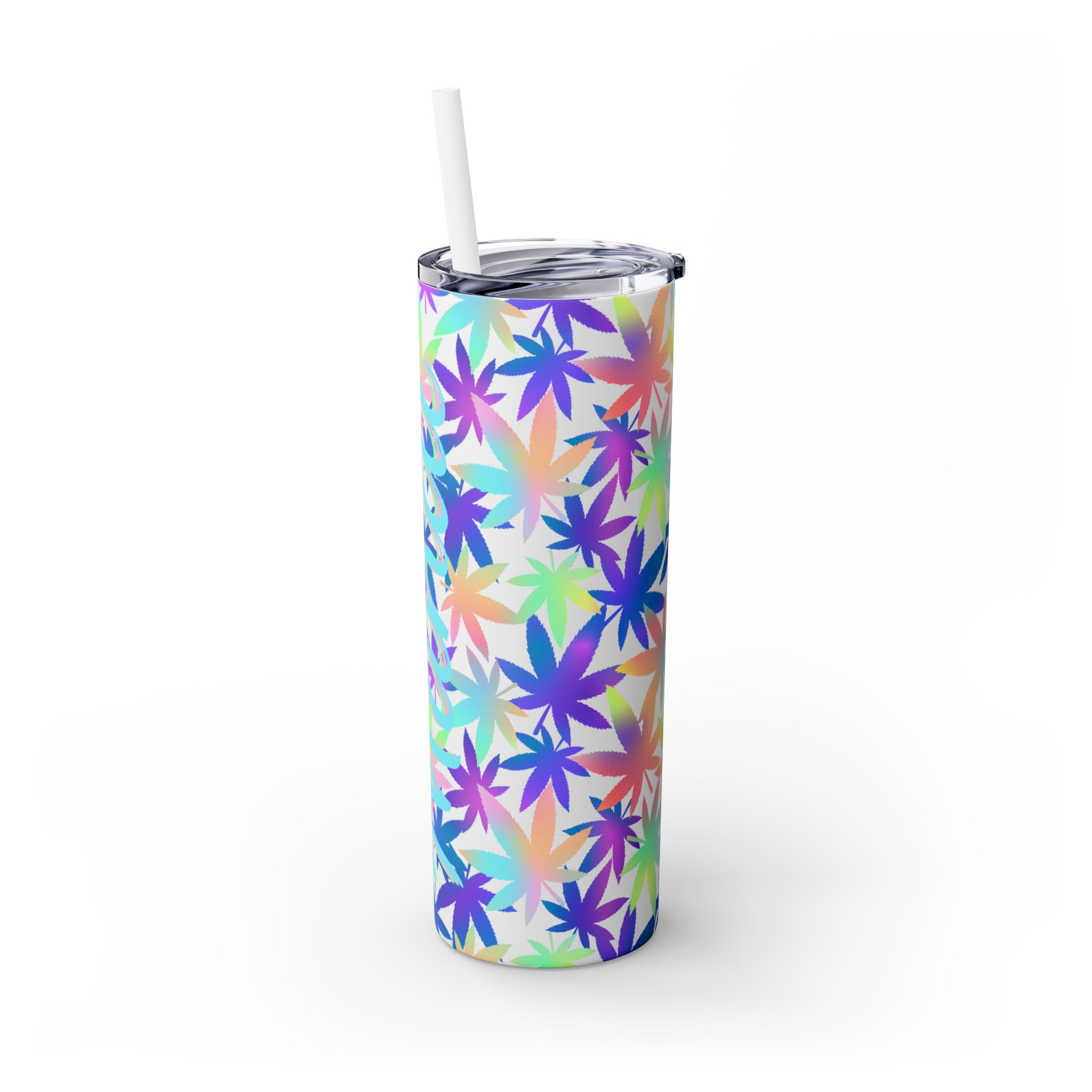 Cannabis Personalized Skinny Steel Tumbler with Straw, 20oz Cannabis Personalized Skinny Steel Tumbler with Straw, 20oz