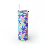 Cannabis Personalized Skinny Steel Tumbler with Straw, 20oz Cannabis Personalized Skinny Steel Tumbler with Straw, 20oz