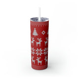 Reindeer Sweater Skinny Steel Tumbler with Straw, 20oz Reindeer Sweater Skinny Steel Tumbler with Straw, 20oz