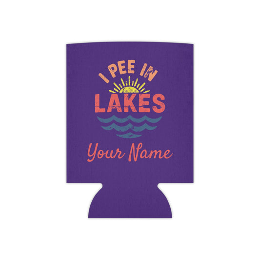 Can Cooler - Regular - I Pee In Lakes Retro Beach Color