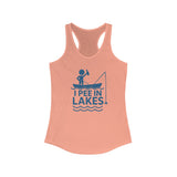Basic Racerback Tank Top - Women's - I Pee In Lakes Stick Guy on Boat Basic Racerback Tank Top - Women's - I Pee In Lakes Stick Guy on Boat