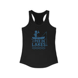 Basic Racerback Tank Top - Women's - I Pee In Lakes Stick Guy on Boat Basic Racerback Tank Top - Women's - I Pee In Lakes Stick Guy on Boat
