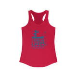 Basic Racerback Tank Top - Women's - I Pee In Lakes Stick Guy on Boat Basic Racerback Tank Top - Women's - I Pee In Lakes Stick Guy on Boat