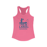 Basic Racerback Tank Top - Women's - I Pee In Lakes Stick Guy on Boat Basic Racerback Tank Top - Women's - I Pee In Lakes Stick Guy on Boat