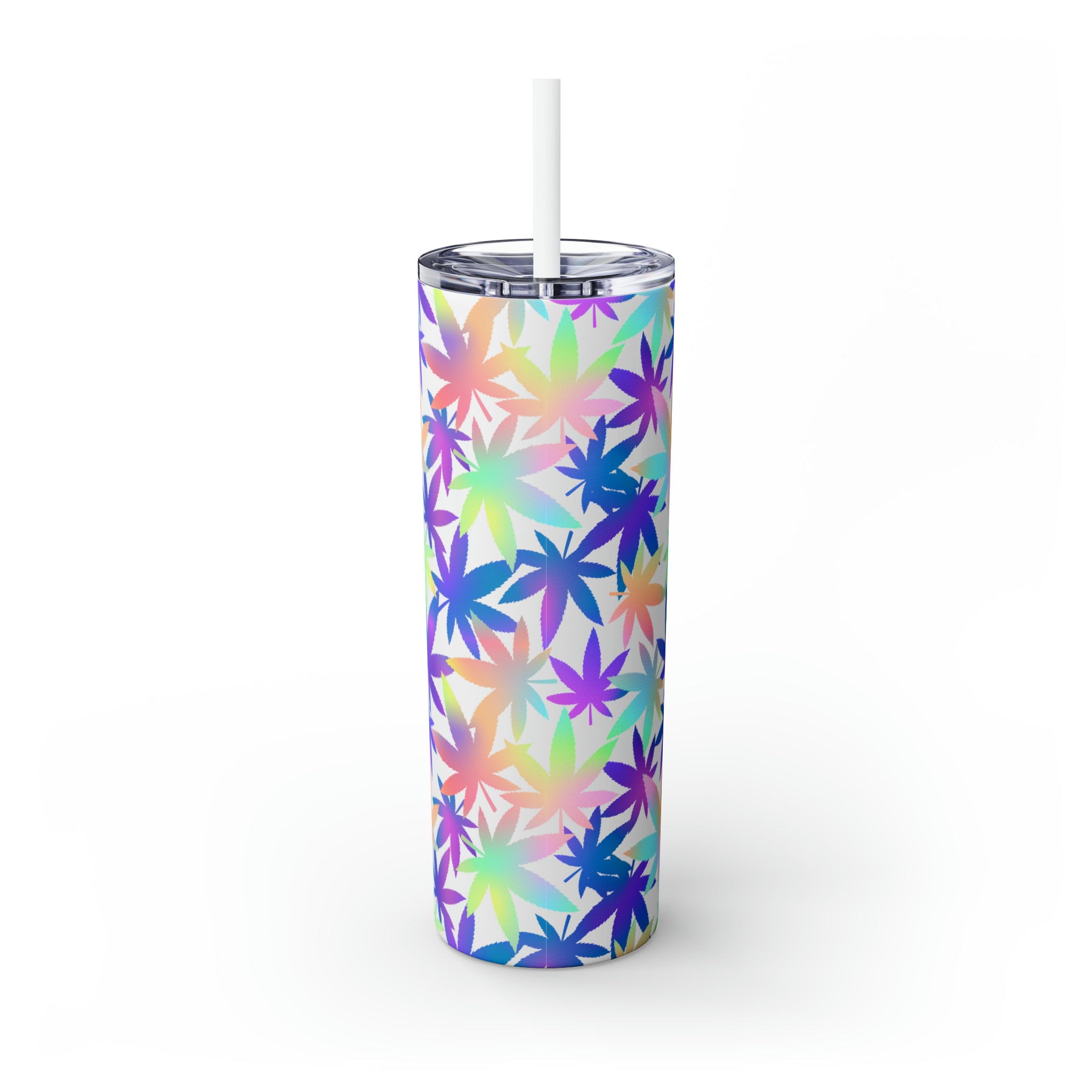 Cannabis Personalized Skinny Steel Tumbler with Straw, 20oz Cannabis Personalized Skinny Steel Tumbler with Straw, 20oz