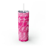 Pink Camo Personalized Skinny Steel Tumbler with Straw, 20oz Pink Camo Personalized Skinny Steel Tumbler with Straw, 20oz