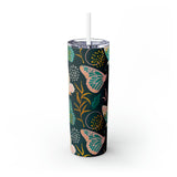 Butterflies Personalized Skinny Steel Tumbler with Straw, 20oz Butterflies Personalized Skinny Steel Tumbler with Straw, 20oz