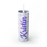 Cannabis Personalized Skinny Steel Tumbler with Straw, 20oz Cannabis Personalized Skinny Steel Tumbler with Straw, 20oz