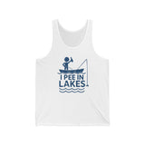 Basic Tank Top - Unisex - I Pee In Lakes Stick Guy on Boat Basic Tank Top - Unisex - I Pee In Lakes Stick Guy on Boat