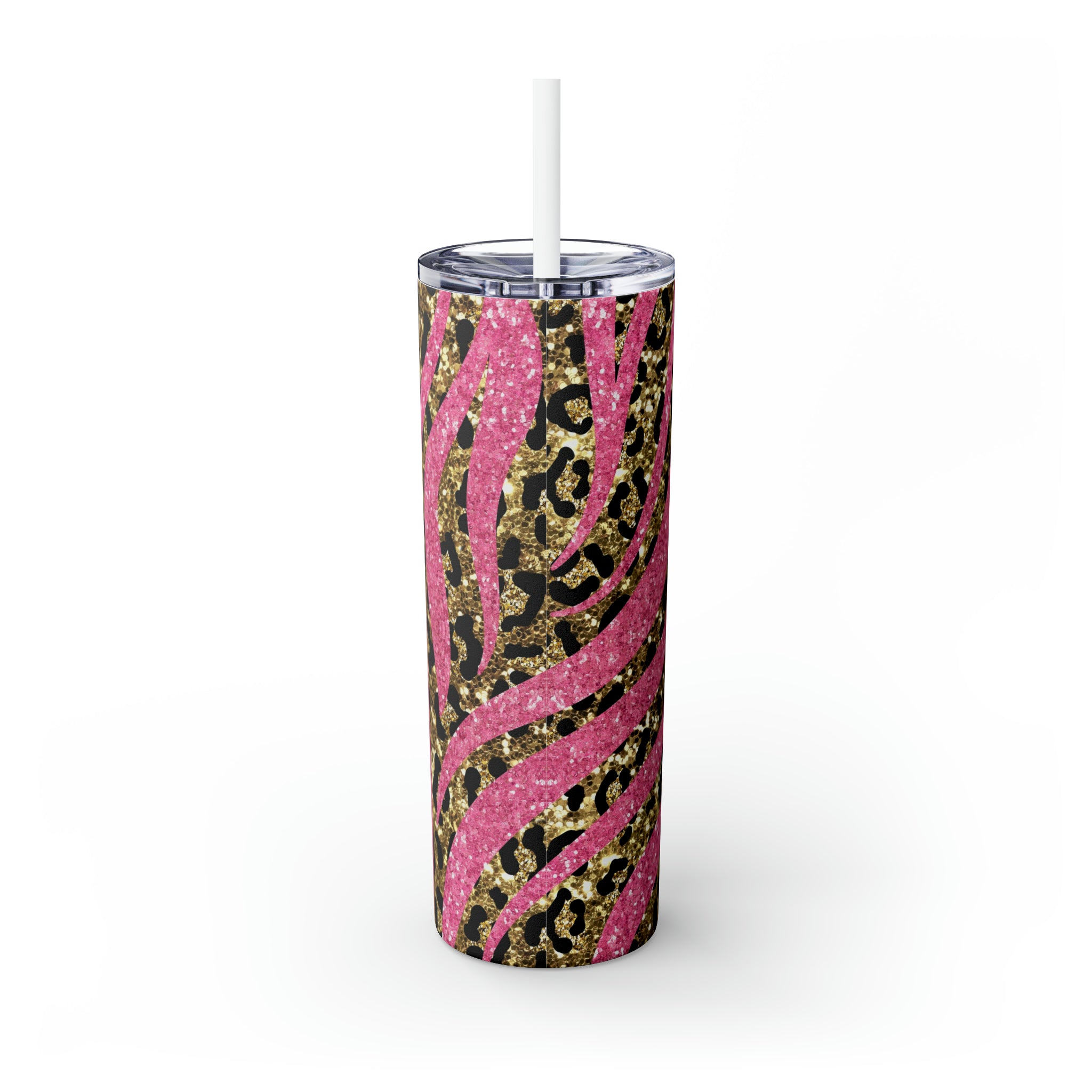 Zebra Personalized Skinny Steel Tumbler with Straw, 20oz Zebra Personalized Skinny Steel Tumbler with Straw, 20oz