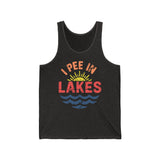 Basic Tank Top - Unisex - I Pee In Lakes Retro Beach Color Basic Tank Top - Unisex - I Pee In Lakes Retro Beach Color