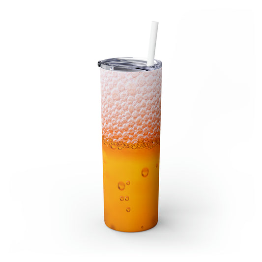 Beer Skinny Steel Tumbler with Straw, 20oz