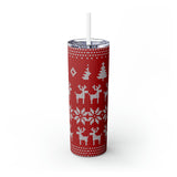Reindeer Sweater Skinny Steel Tumbler with Straw, 20oz Reindeer Sweater Skinny Steel Tumbler with Straw, 20oz