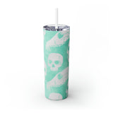 Skulls Personalized Skinny Steel Tumbler with Straw, 20oz Skulls Personalized Skinny Steel Tumbler with Straw, 20oz