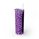 Leopard Personalized Skinny Steel Tumbler with Straw, 20oz Leopard Personalized Skinny Steel Tumbler with Straw, 20oz