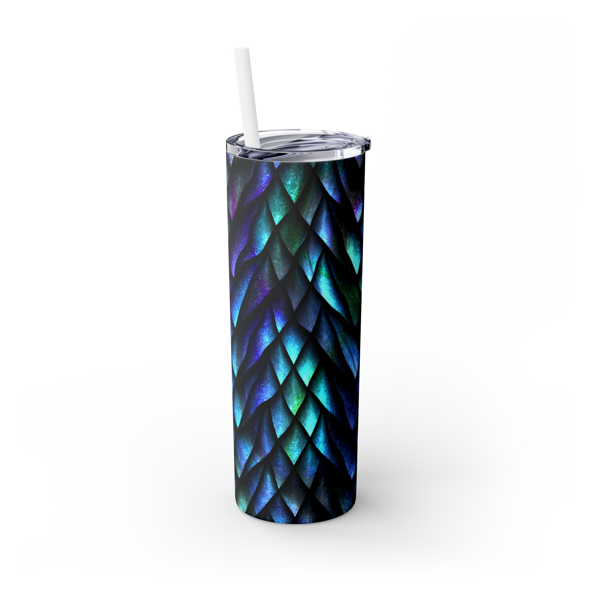 Dragon Pattern Skinny Steel Tumbler with Straw, 20oz Dragon Pattern Skinny Steel Tumbler with Straw, 20oz