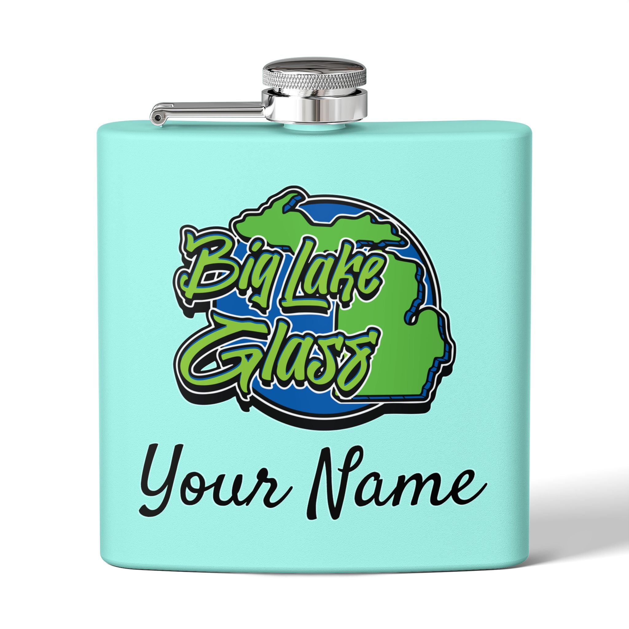 Flask - 6oz - Big Lake Glass Flask - 6oz - Big Lake Glass
