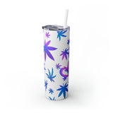 Cannabis Personalized Skinny Steel Tumbler with Straw, 20oz Cannabis Personalized Skinny Steel Tumbler with Straw, 20oz