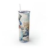 Snowman Winter Skinny Steel Tumbler with Straw, 20oz Snowman Winter Skinny Steel Tumbler with Straw, 20oz
