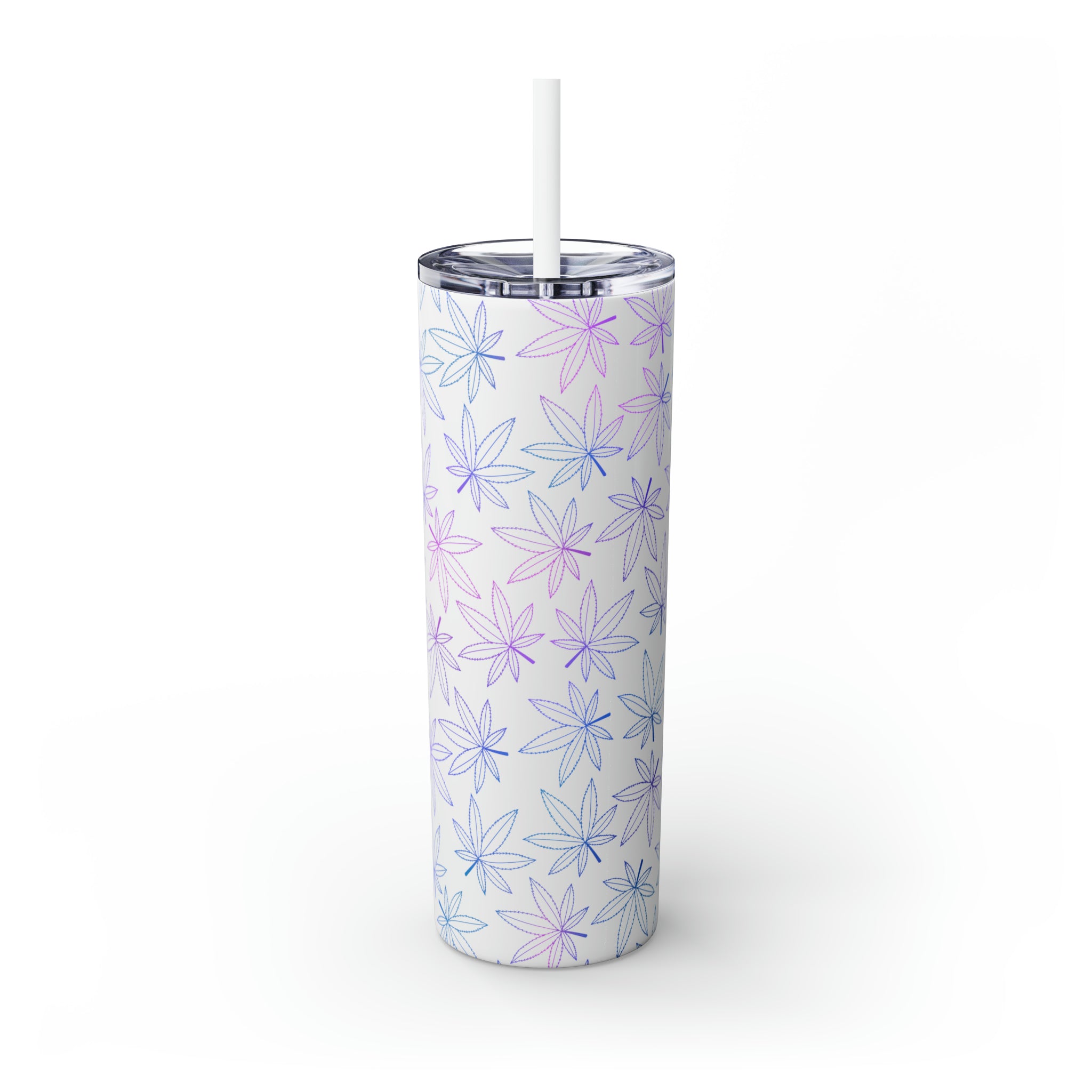 Cannabis Personalized Skinny Steel Tumbler with Straw, 20oz Cannabis Personalized Skinny Steel Tumbler with Straw, 20oz