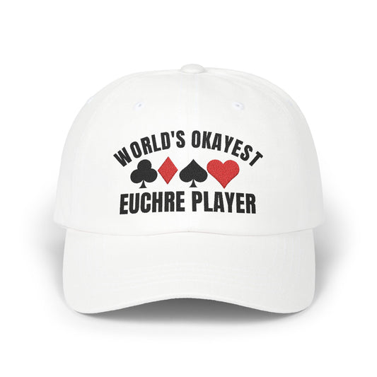 Worlds Okayest Euchre Player Classic Dad Cap