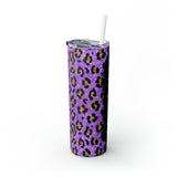 Leopard Personalized Skinny Steel Tumbler with Straw, 20oz Leopard Personalized Skinny Steel Tumbler with Straw, 20oz