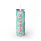 Skulls Personalized Skinny Steel Tumbler with Straw, 20oz Skulls Personalized Skinny Steel Tumbler with Straw, 20oz