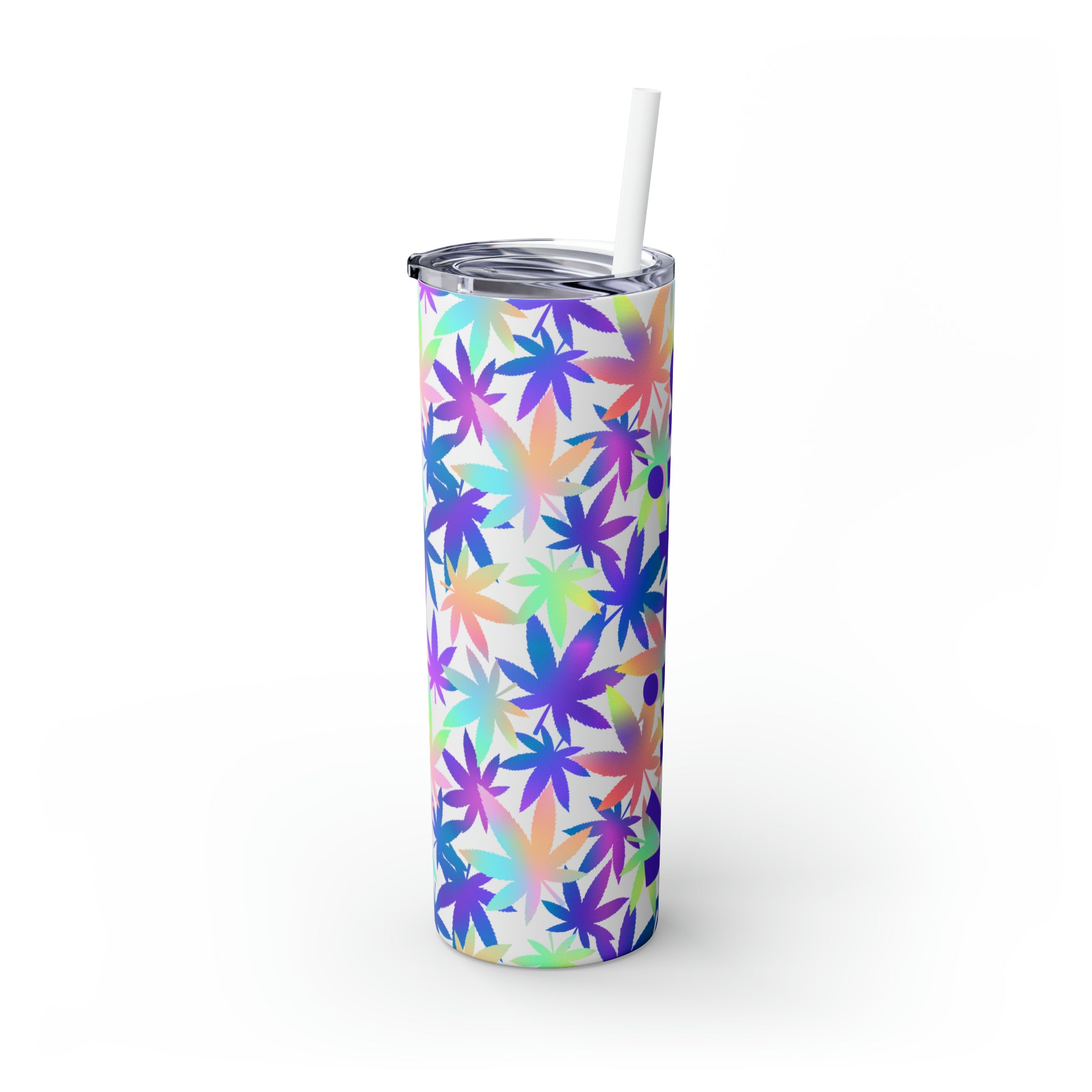 Cannabis Personalized Skinny Steel Tumbler with Straw, 20oz Cannabis Personalized Skinny Steel Tumbler with Straw, 20oz
